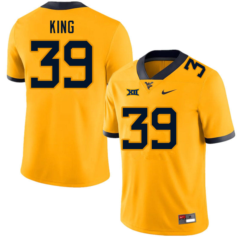 NCAA Men's Danny King West Virginia Mountaineers Gold #39 Nike Stitched Football College Authentic Jersey UV23E08UI